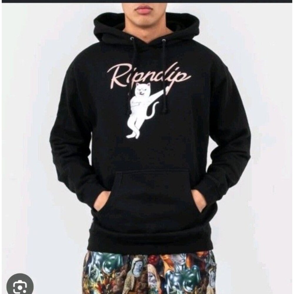 RIPNDIP Pullover Hoodie  Black Nermal Graphic Adult Sz Large L